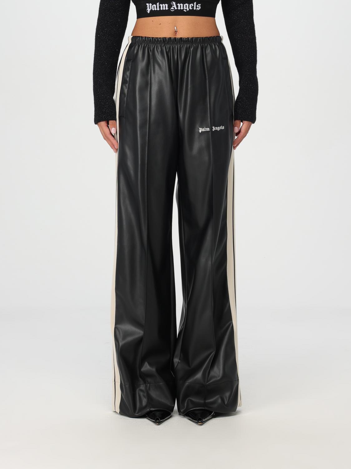 Shop Palm Angels Pants  Woman Color Black In Schwarz