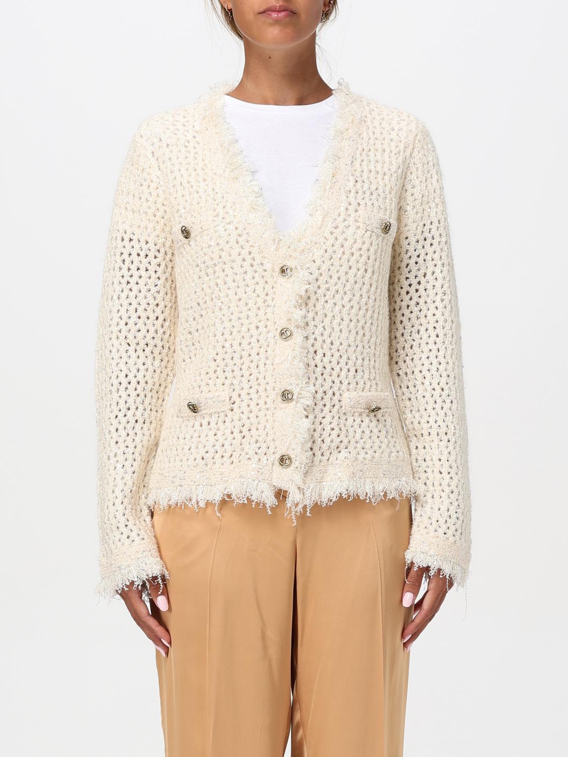 Shop Twinset Cardigan  Woman Color Yellow Cream