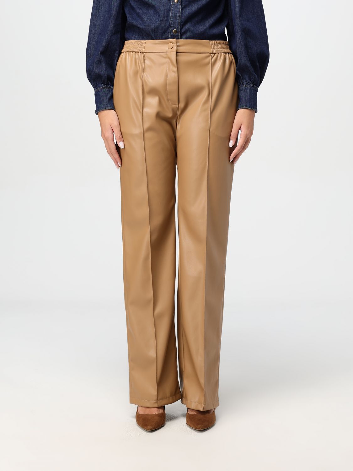 Shop Twinset Pants  Woman Color Brown In Braun