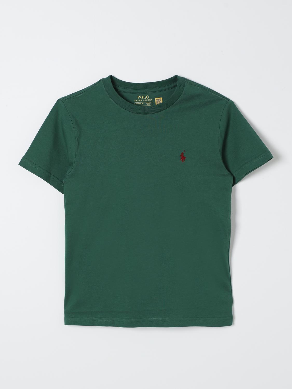 Shop Polo Ralph Lauren T-shirt  Kids Color Forest Green In Waldgrün