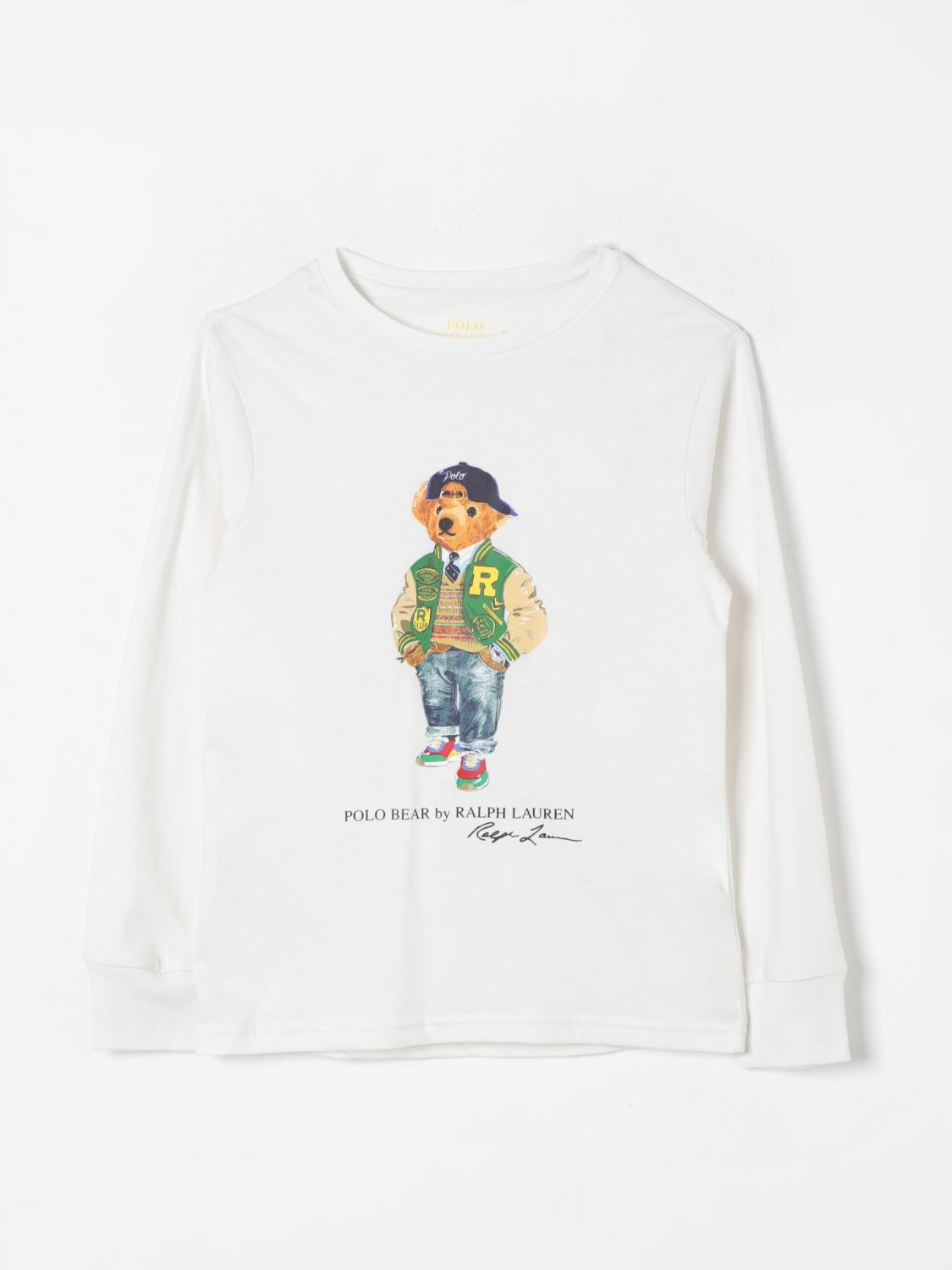 Shop Polo Ralph Lauren T-shirt  Kids Color White In Weiss