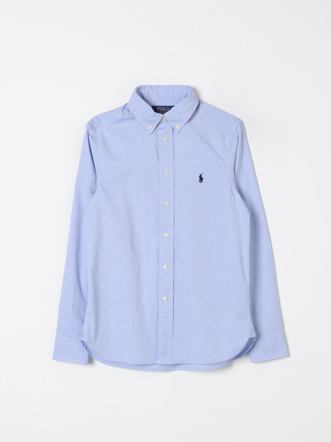 Shop Polo Ralph Lauren Shirt  Kids Color Gnawed Blue In Hellblau