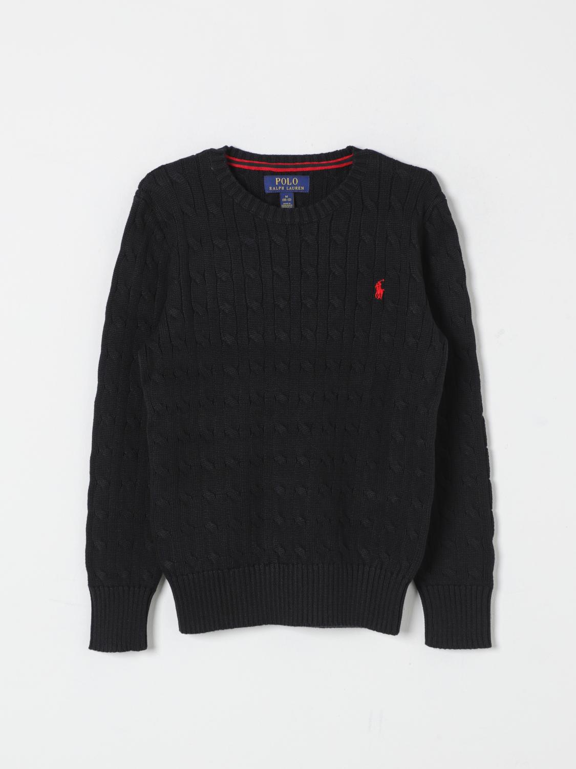 Polo Ralph Lauren Ralph Lauren Kids Logo Embroidered Crewneck Jumper In Black