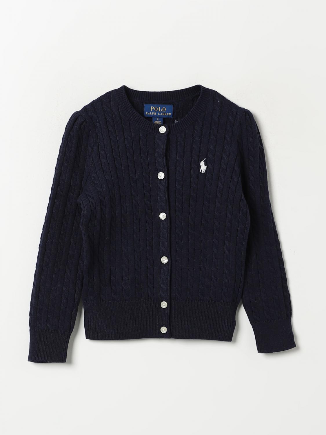 Polo Ralph Lauren Mini Cable Cardigan Teen In Blau