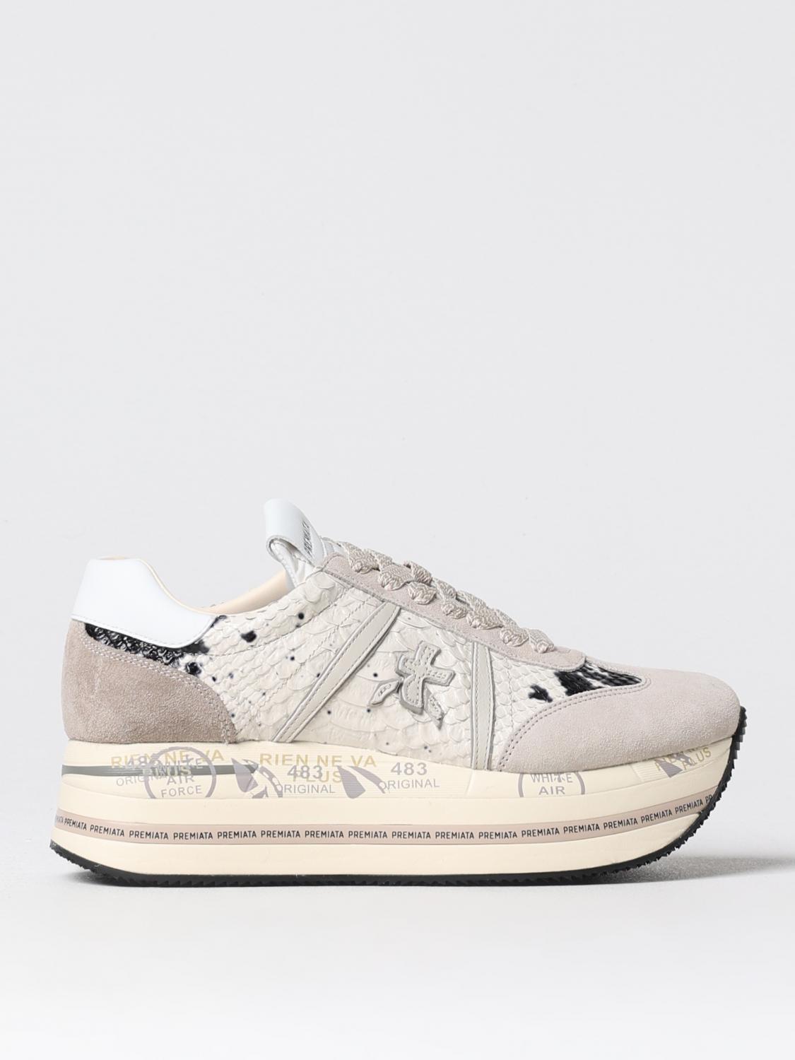 Shop Premiata Sneakers  Woman Color White In Weiss