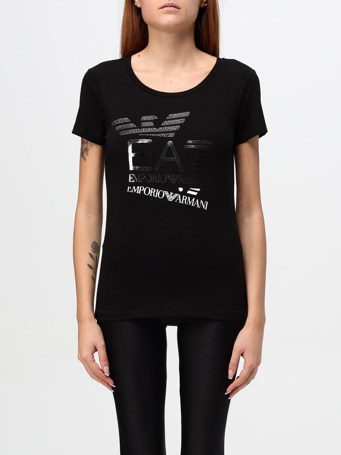 Shop Ea7 T-shirt  Woman Color Black In Schwarz