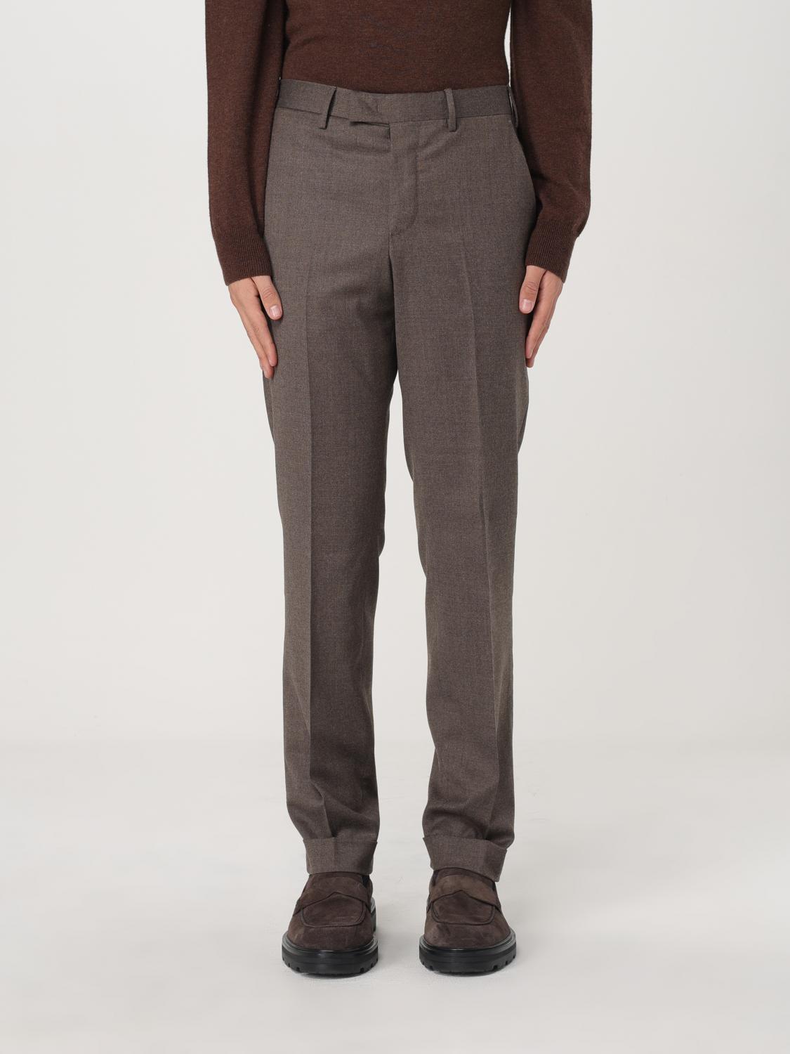 Pt Torino Master-fit Cotton-blend Trousers In Taubengrau