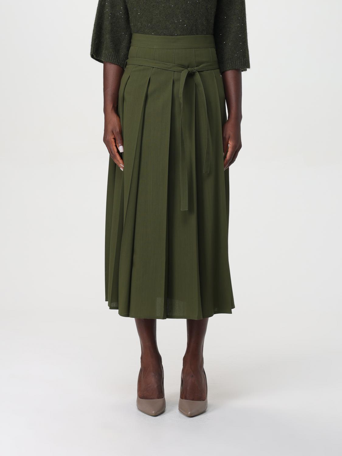 Shop Fabiana Filippi Skirt  Woman Color Green In 绿色