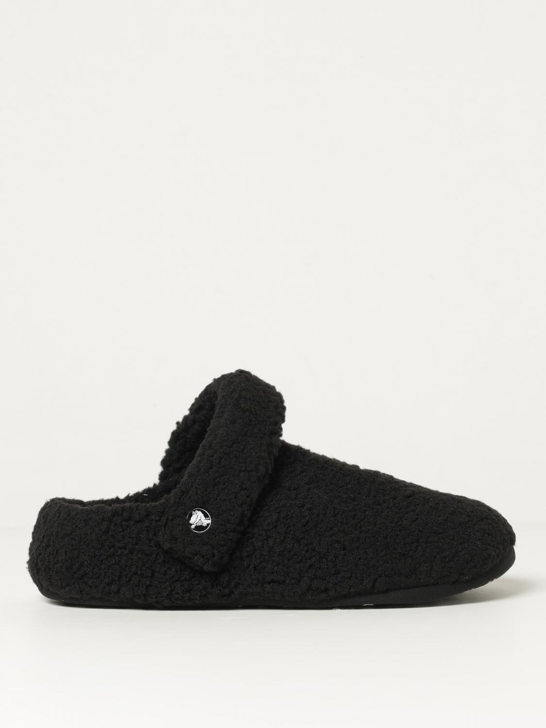 Crocs Classic Cozzzy Faux Fur Slipper Clog In Black