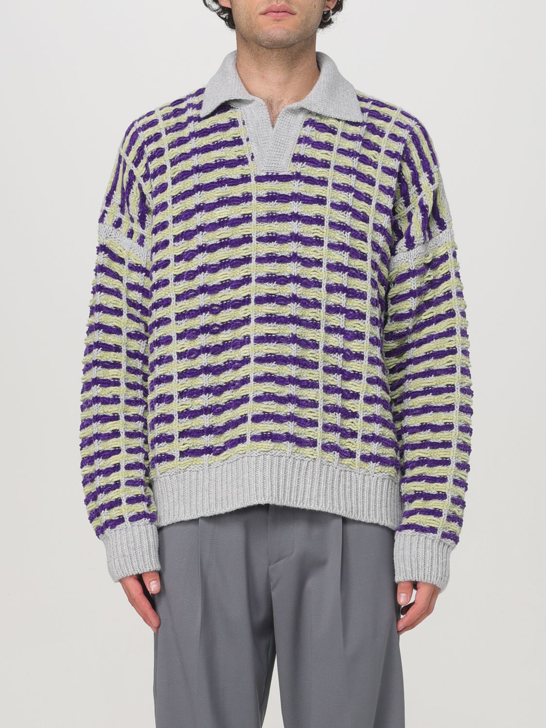 Shop Bonsai Sweater  Men Color Violet In Violett