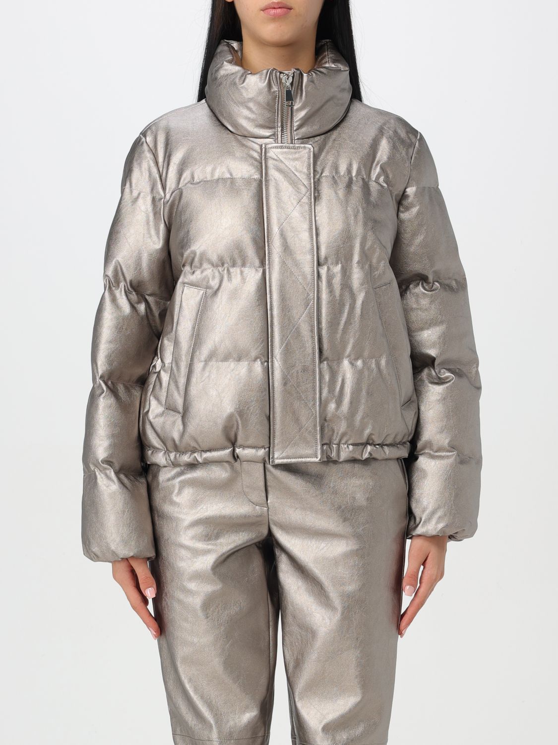 Actitude Twinset Jacket  Woman Color Platinum In 珀金色