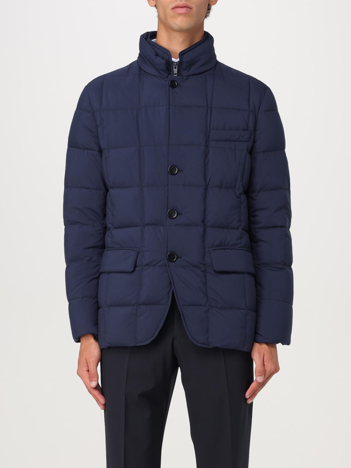 Fay Double-front Quilted Jacket With Water-repellent Finish In Blue