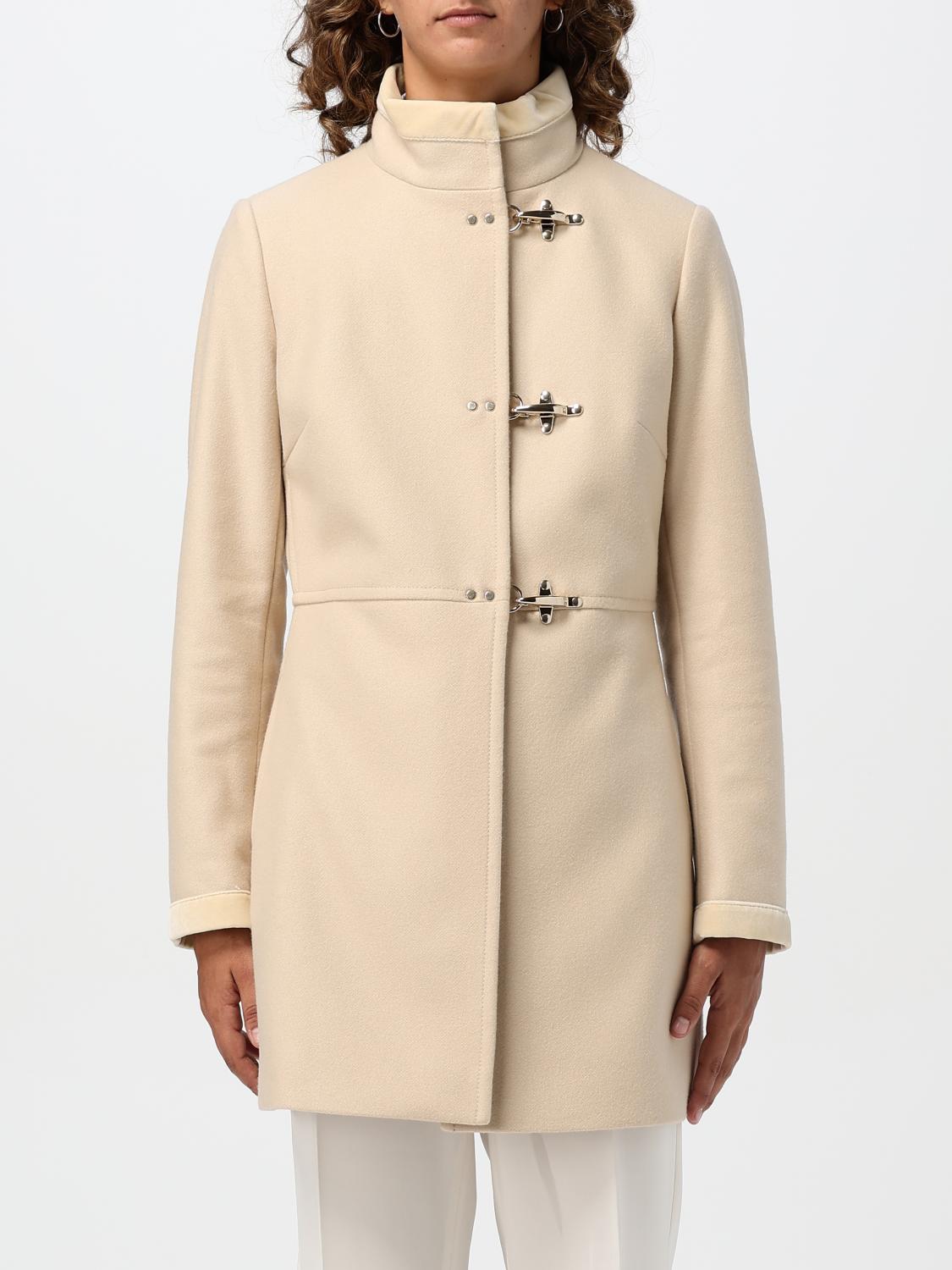 Fay Coat Woman Color Yellow Cream In Multi