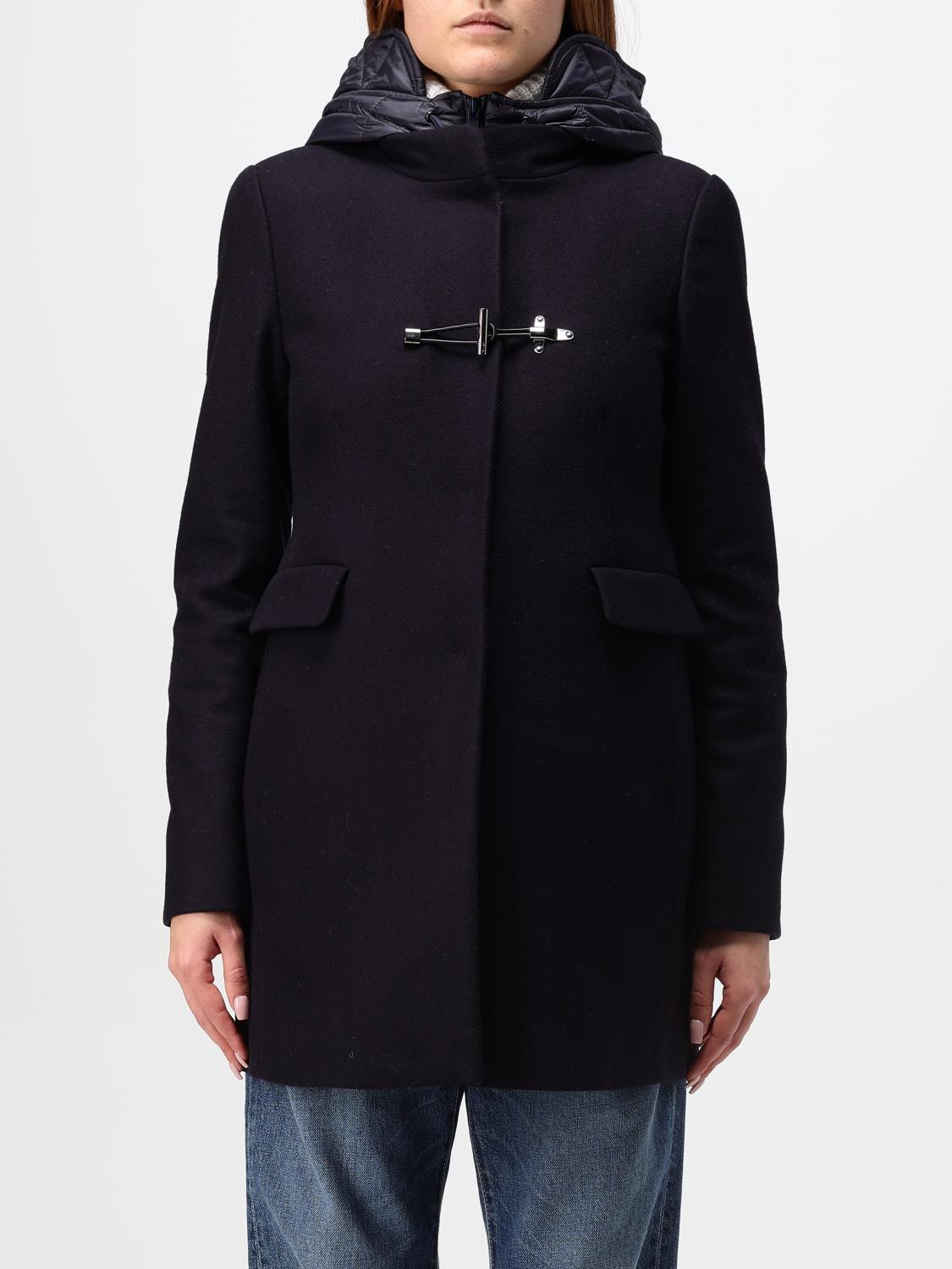 Fay Dark Blue Nylon Blend Hooded Jacket In Blue