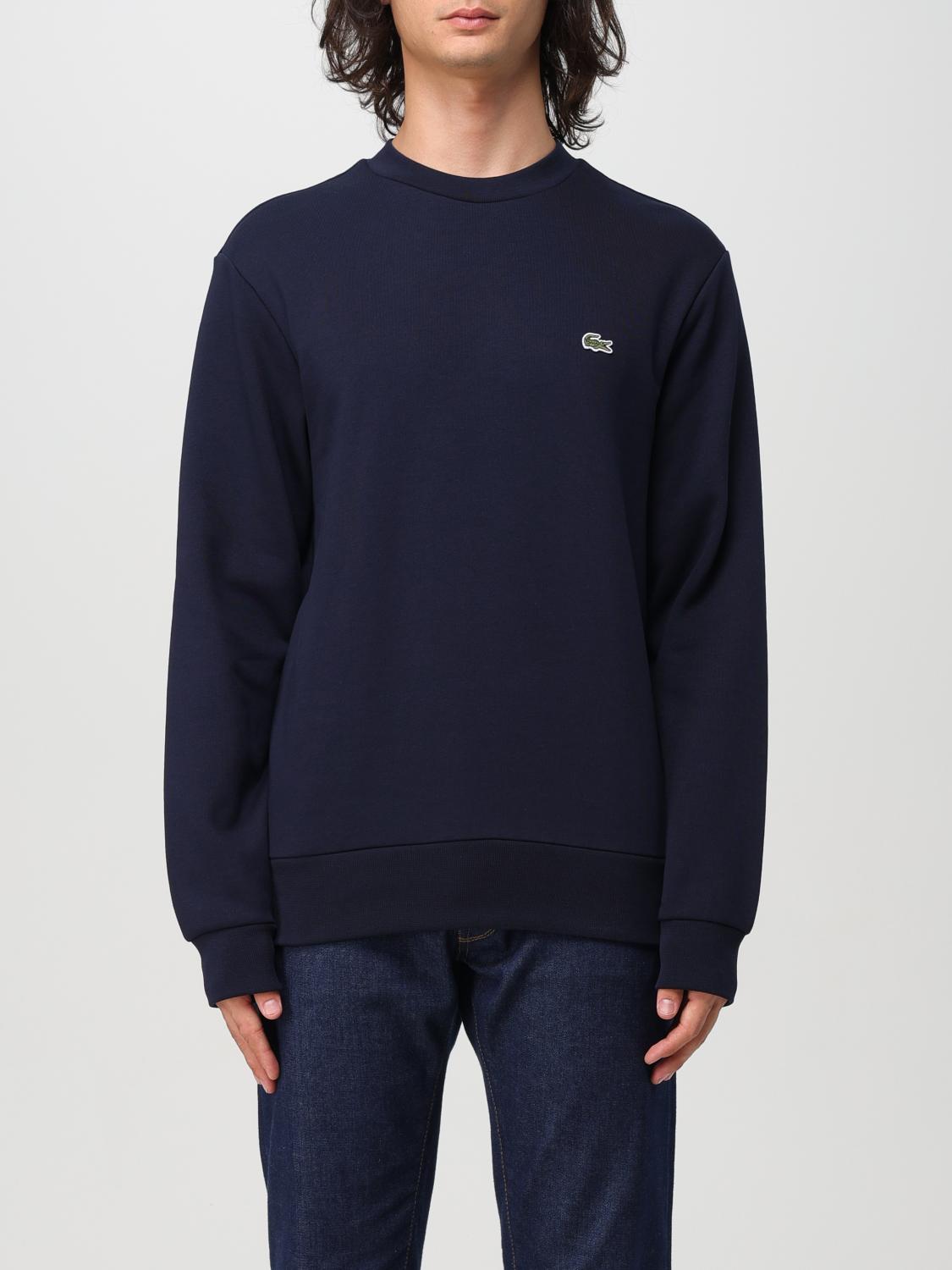 Lacoste Live Cotton Fleece Sweatshirt Navy Blue In Navy