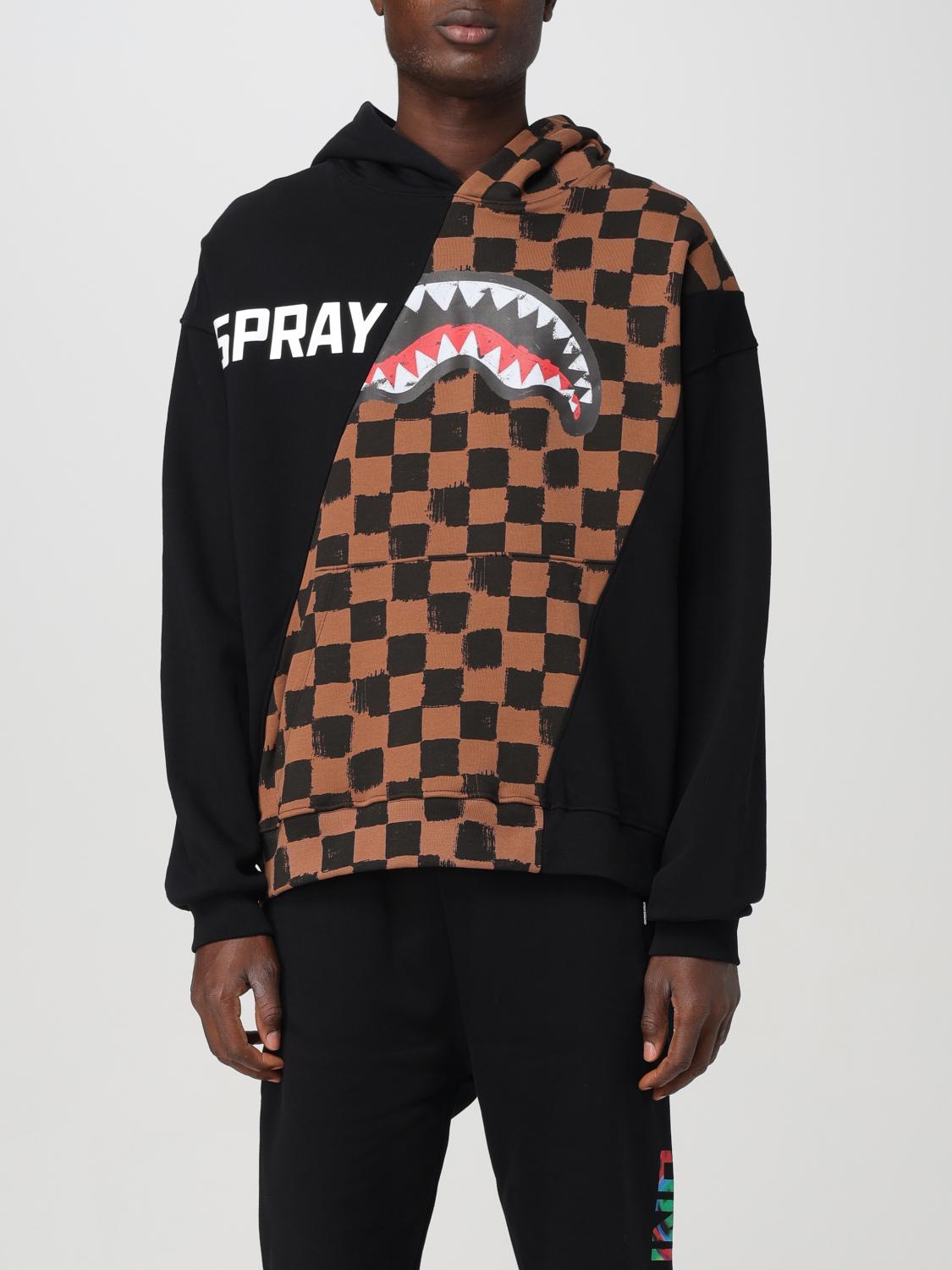Sprayground Diag Split Sip Vanquish Hoodie In Braun