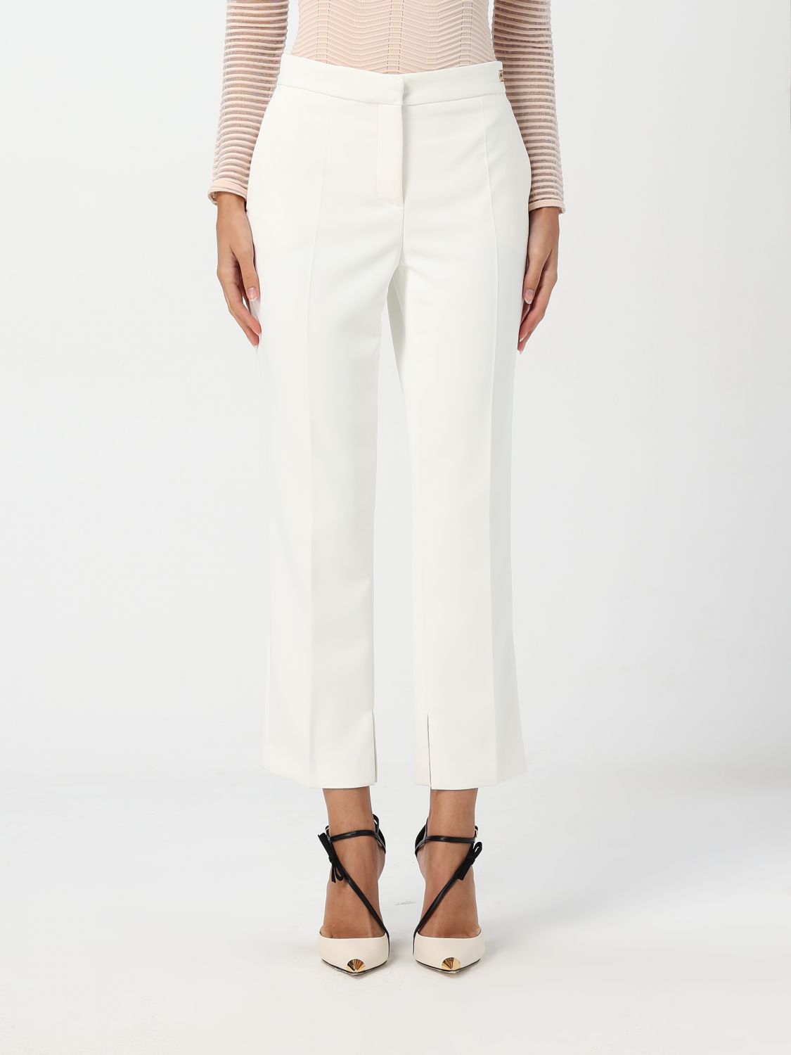 Elisabetta Franchi Pants  Woman Color White In Weiss