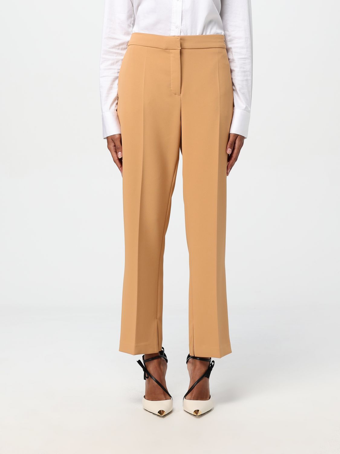 Shop Elisabetta Franchi Pants  Woman Color Brown In Braun