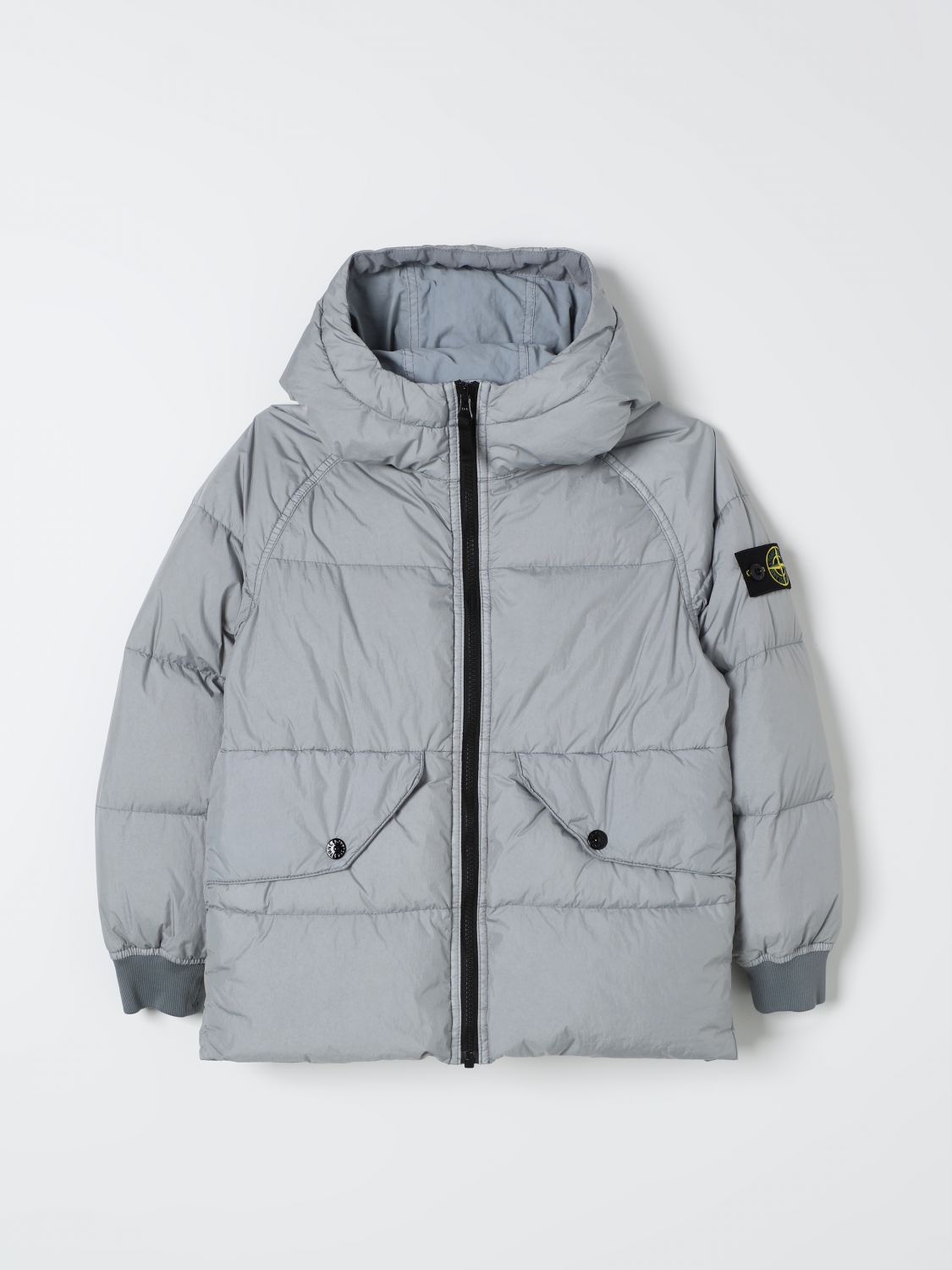 Shop Stone Island Junior Jacket  Kids Color Grey In Grau