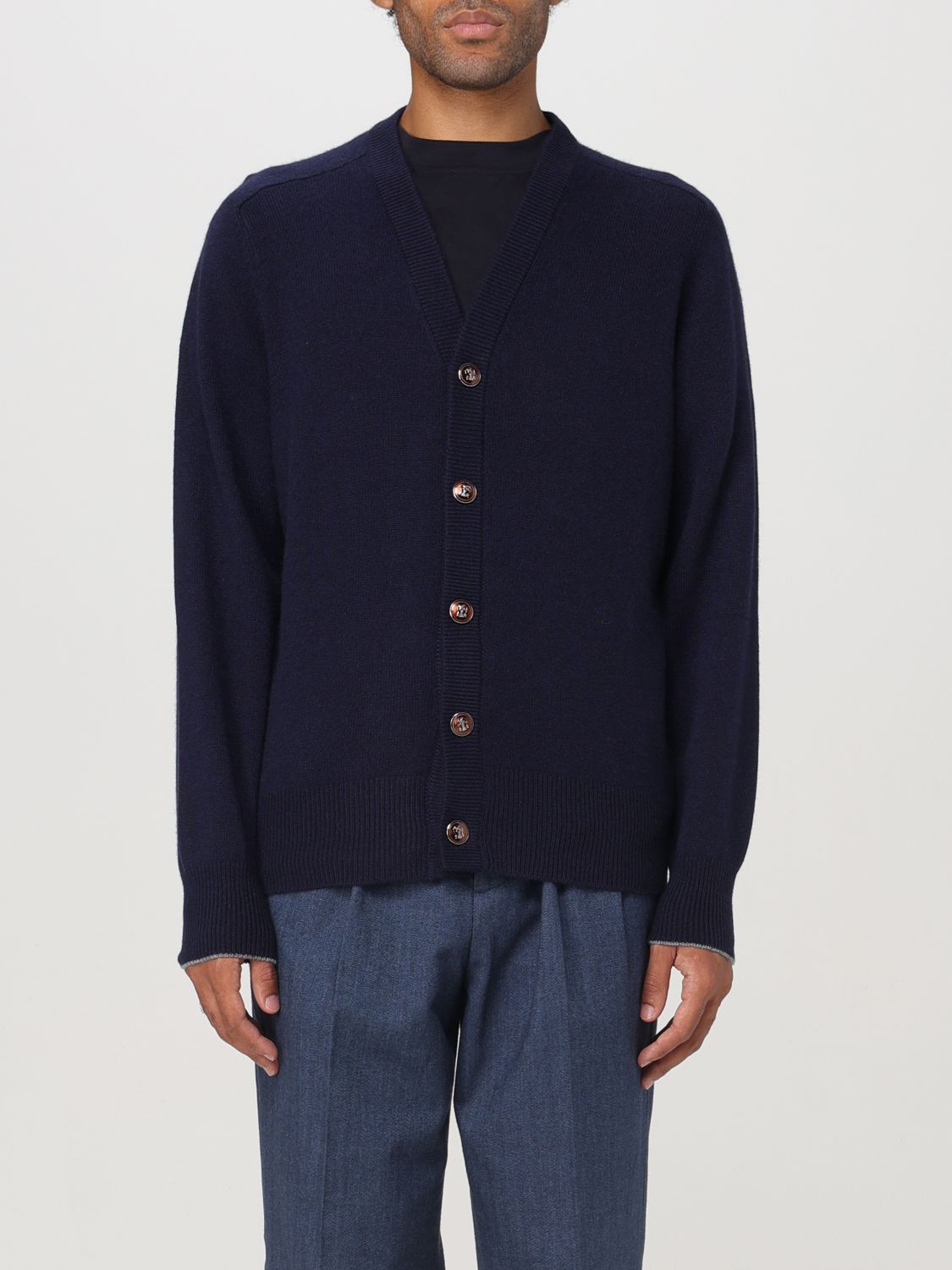 Shop Brunello Cucinelli Sweater  Men Color Navy