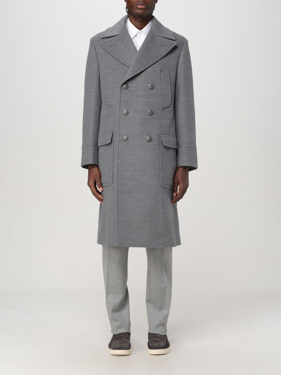 Shop Brunello Cucinelli Coat  Men Color Grey In Grau