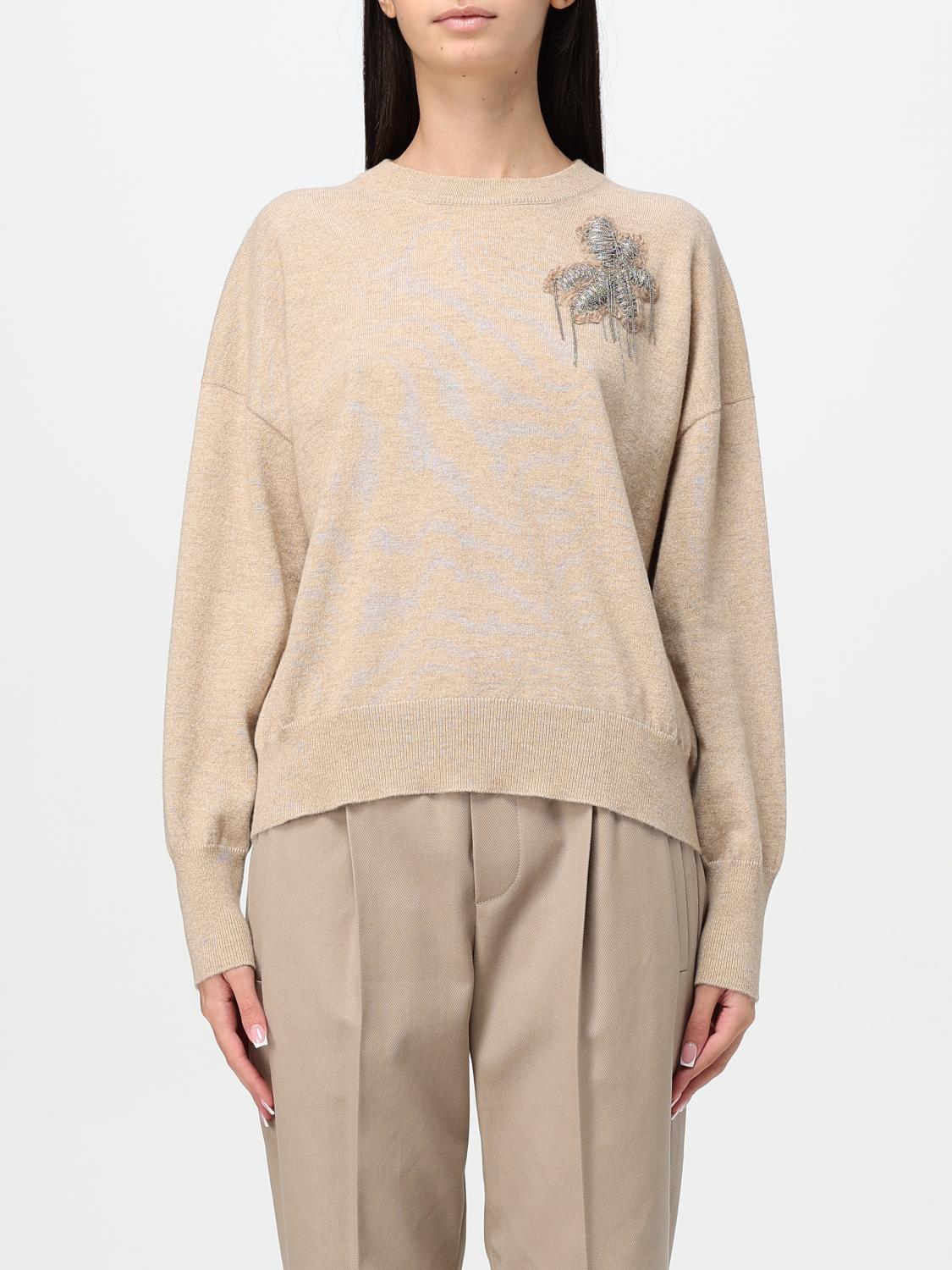 Shop Brunello Cucinelli Sweater  Woman Color Camel