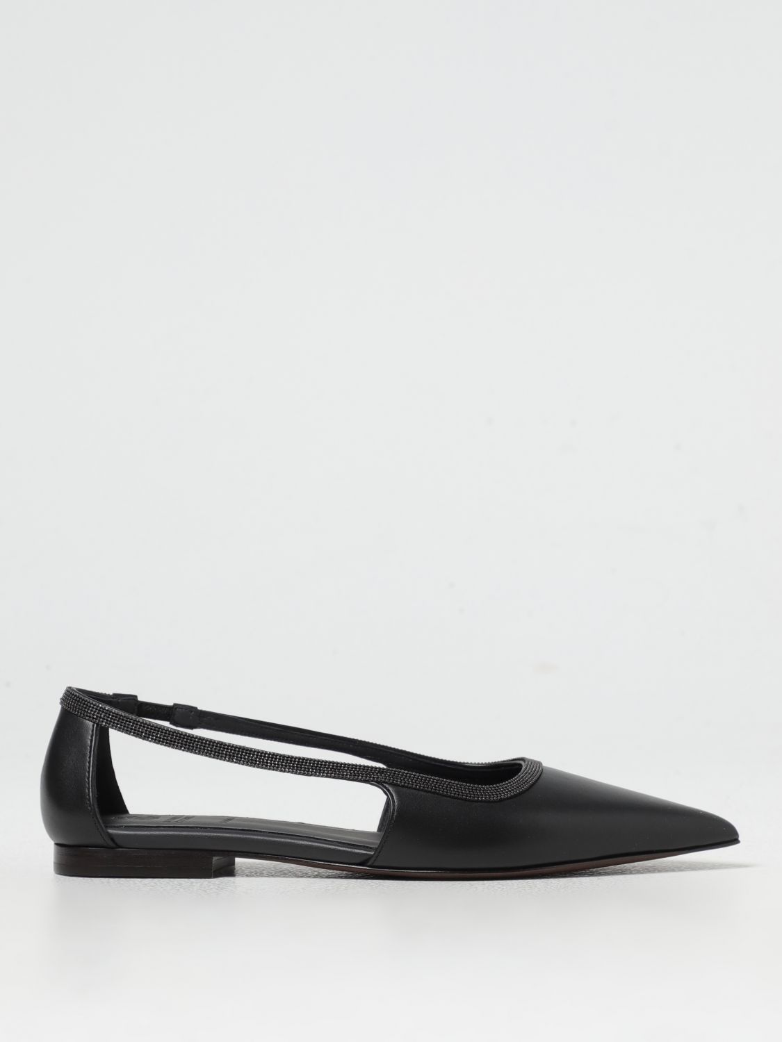 Shop Brunello Cucinelli Ballet Flats  Woman Color Black In Schwarz