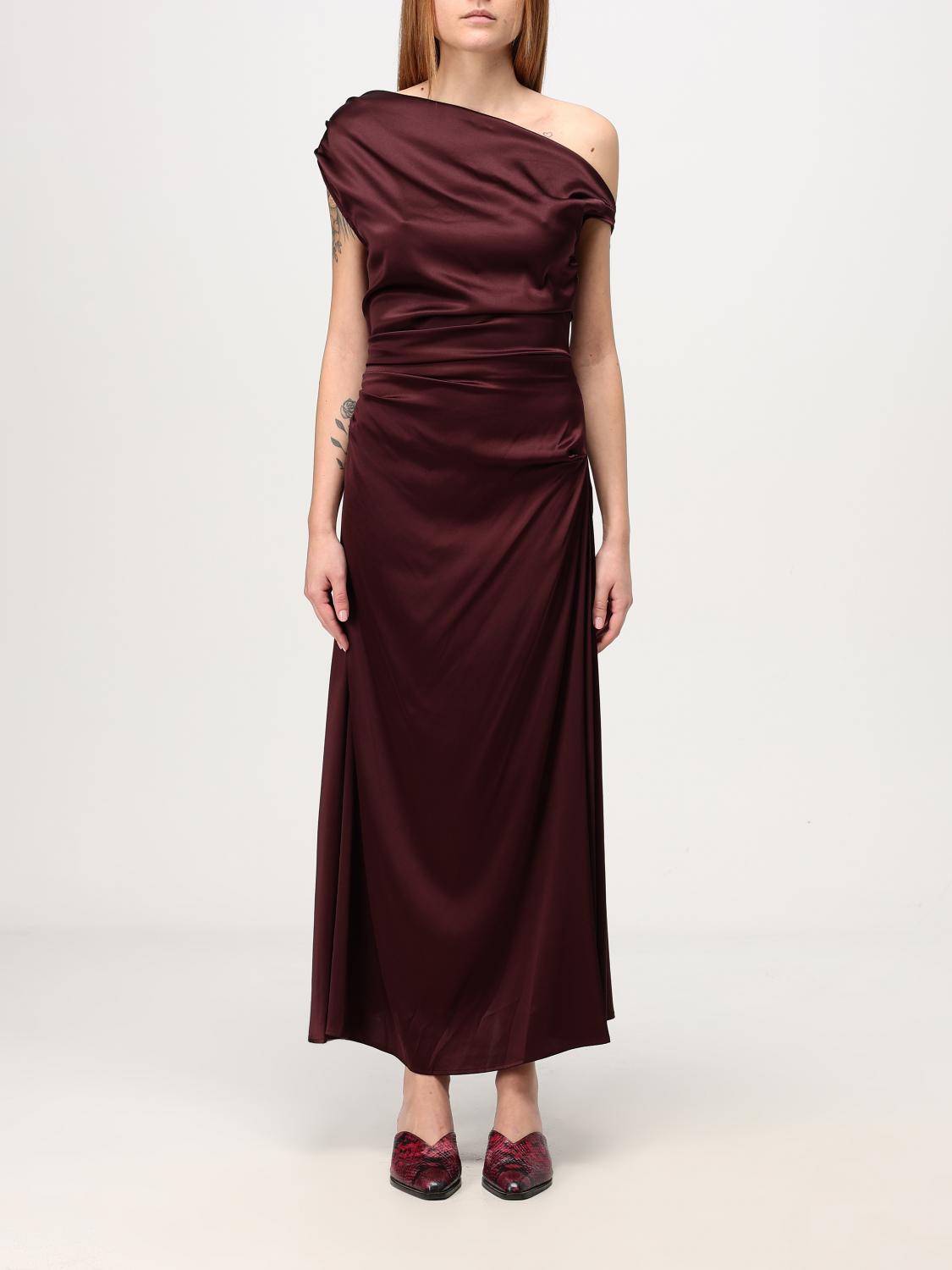 Shop Staud Dress  Woman Color Burgundy In Burgunderrot