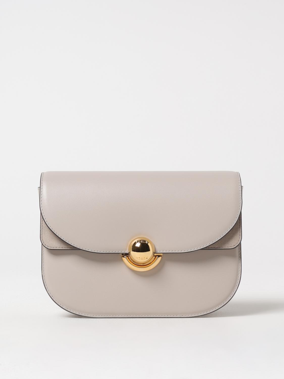 Furla Sfera Vanilla Shoulder Bag In Smooth Leather In Cream