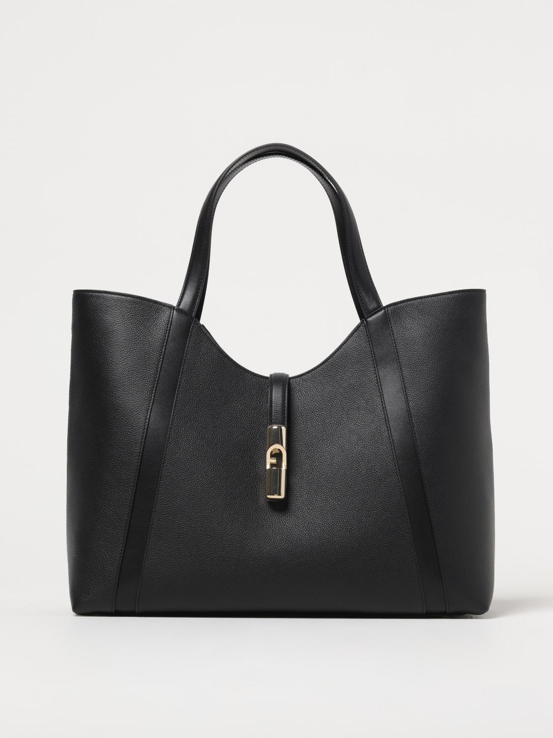 Furla 'silhouette Structured Top Handles' In Black