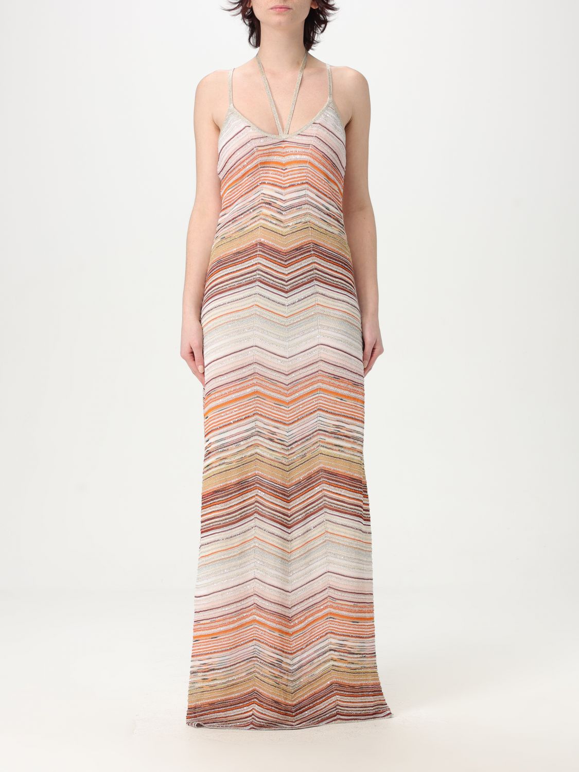Shop Missoni Dress Woman Color Multicolor