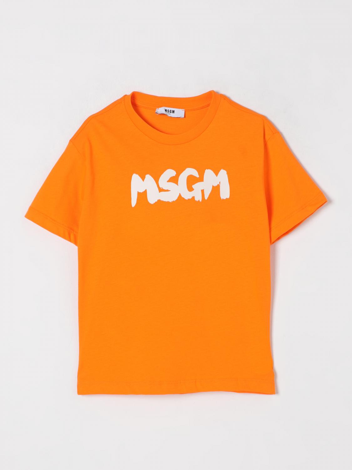 Shop Msgm T-shirt Kids Kids Color Orange