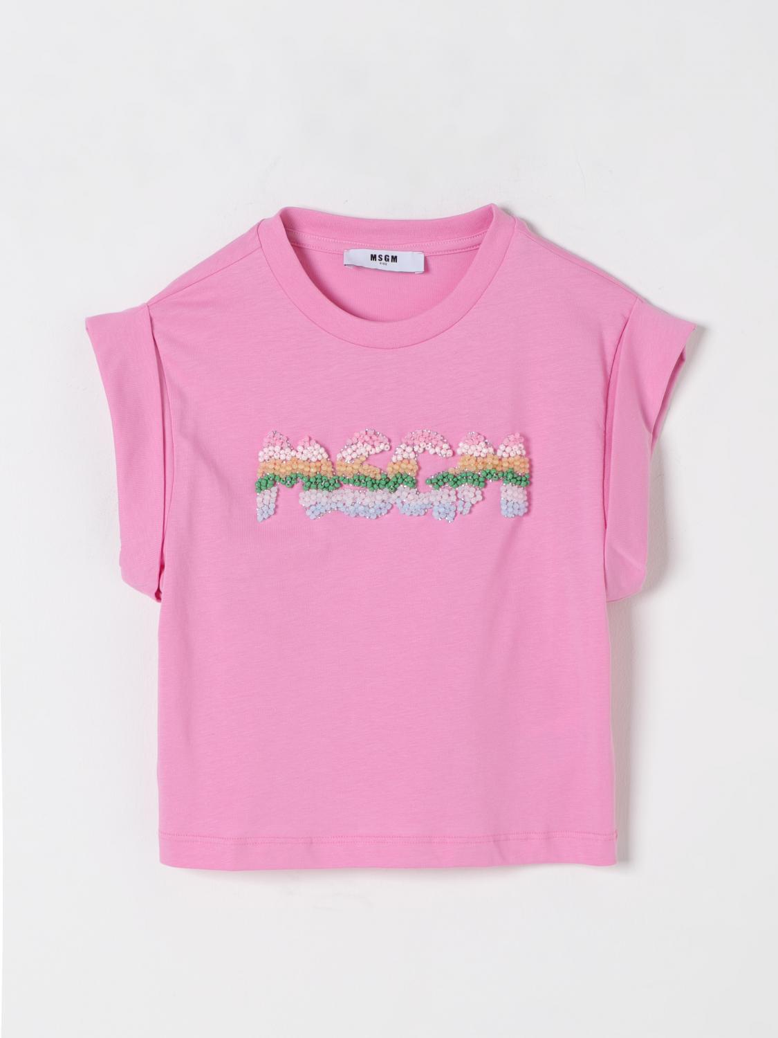 Shop Msgm T-shirt Kids Kids Color Pink