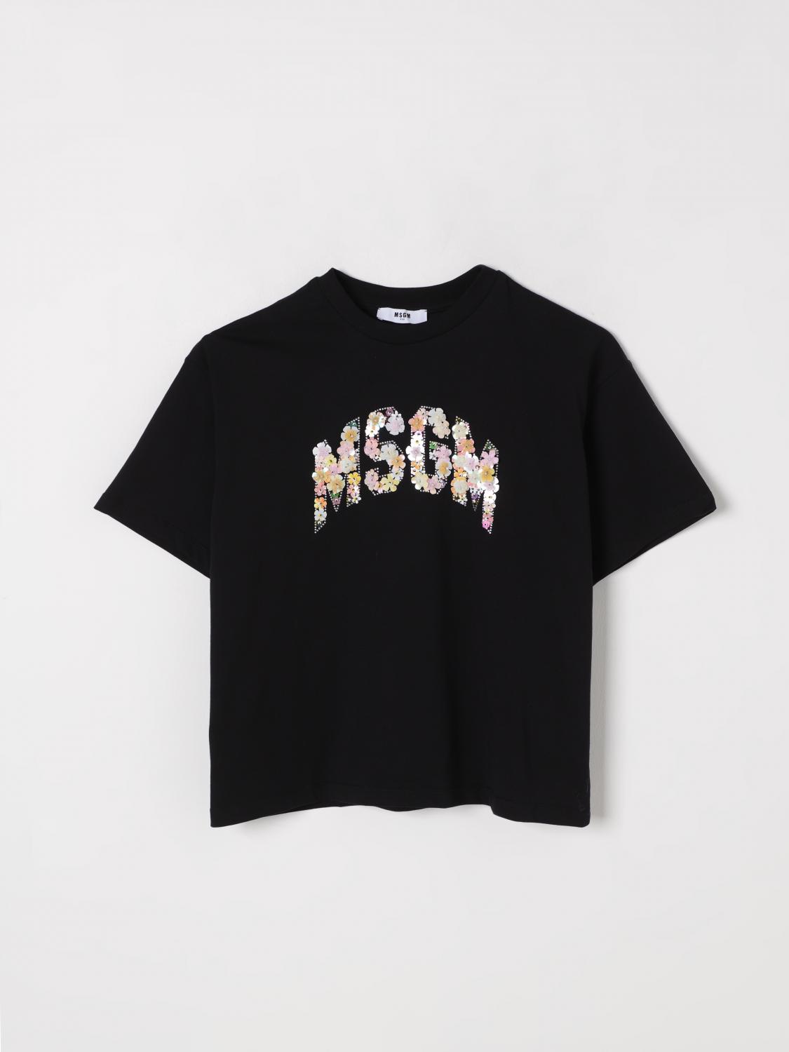 Msgm Logo-embellished T-shirt In Black