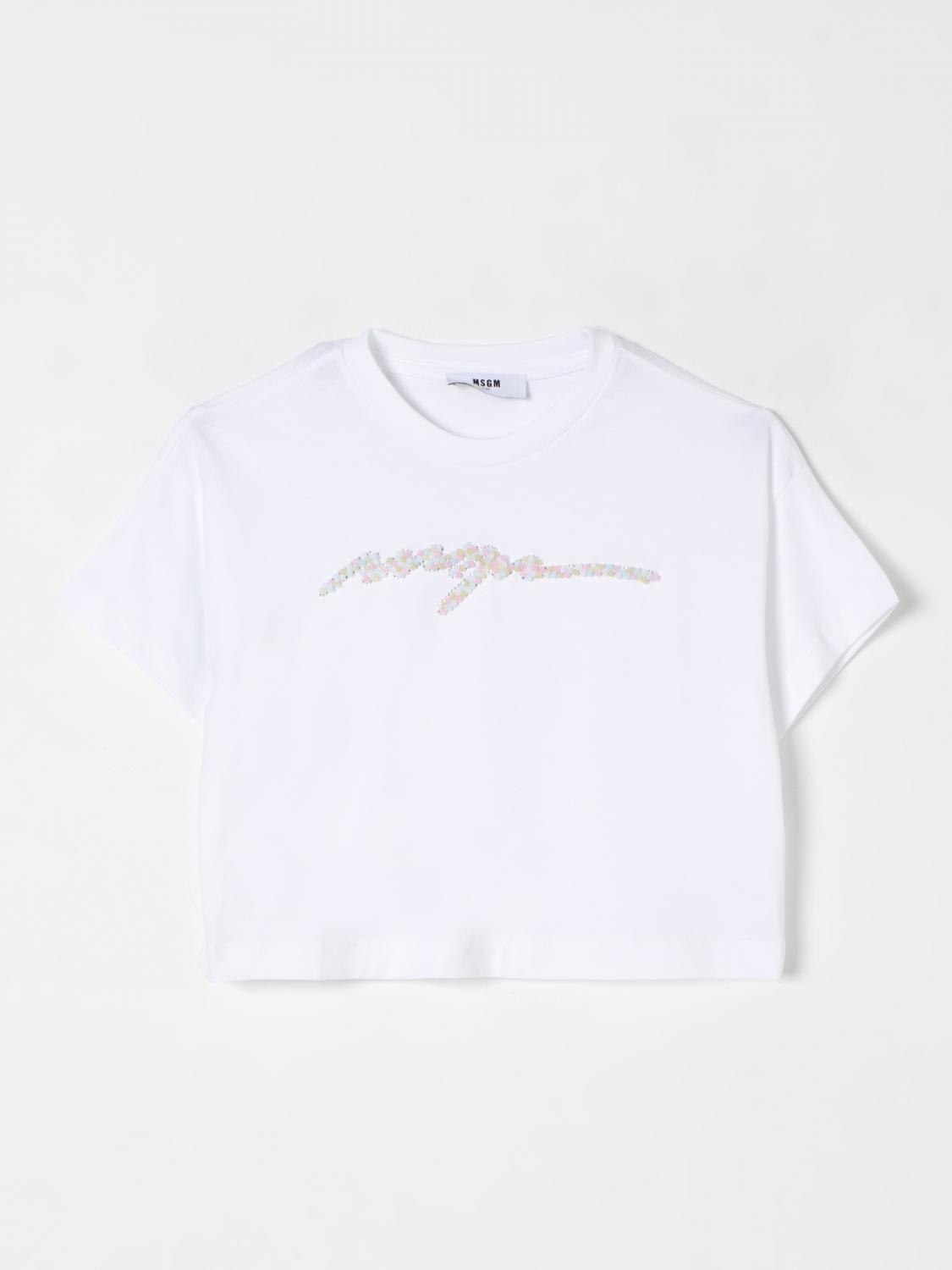 Shop Msgm T-shirt Kids Kids Color White