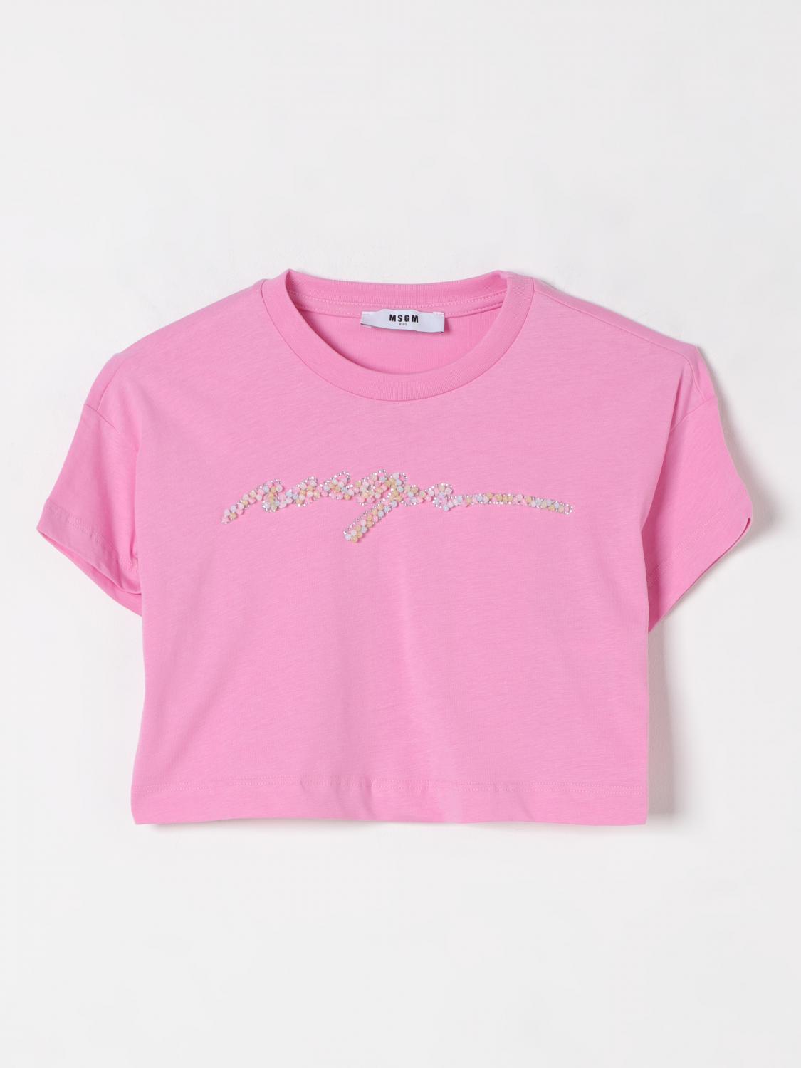 Shop Msgm T-shirt Kids Kids Color Pink