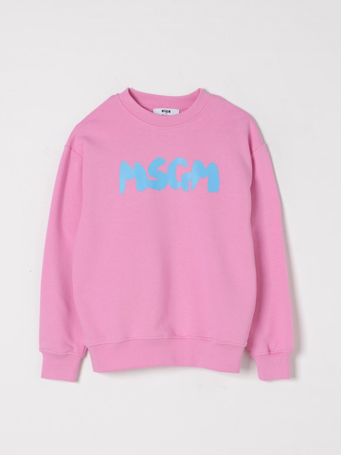 Msgm Logo-print Sweatshirt In Pink