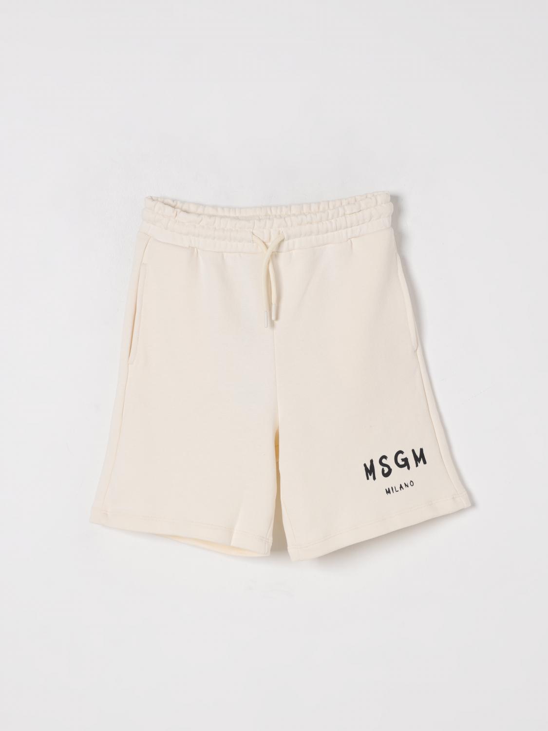 Msgm Shorts Kids Kids Color Cream In Cream