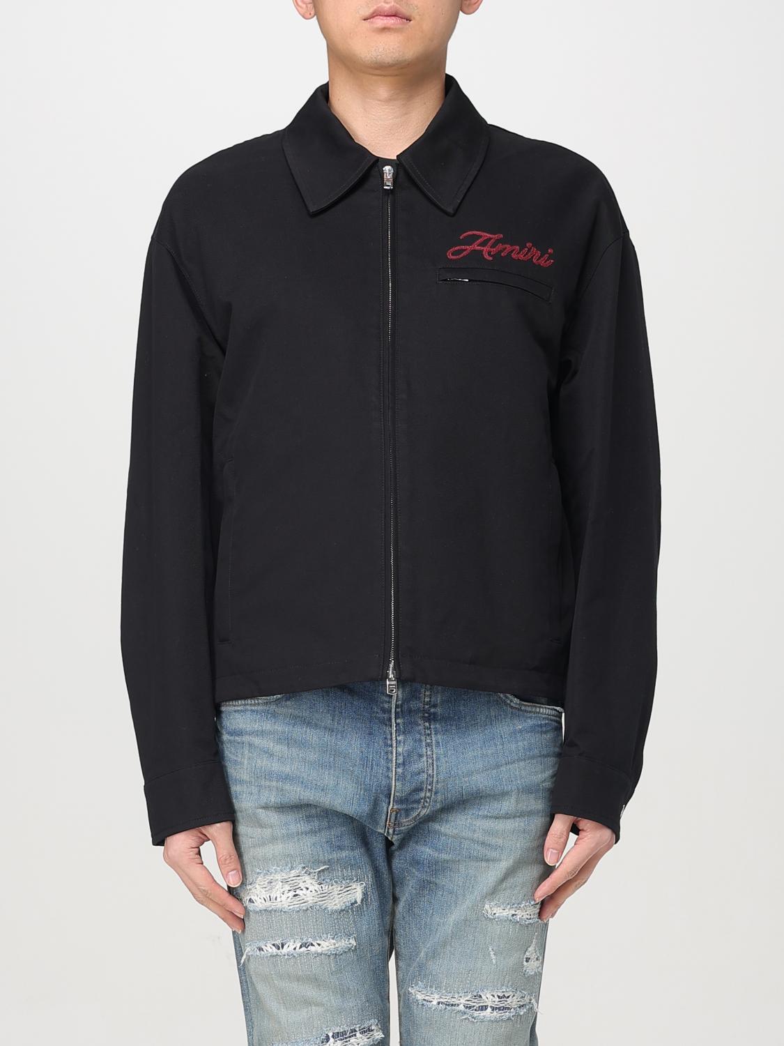 Amiri Embroidered Jacket With Front Pocket And Collar In Black