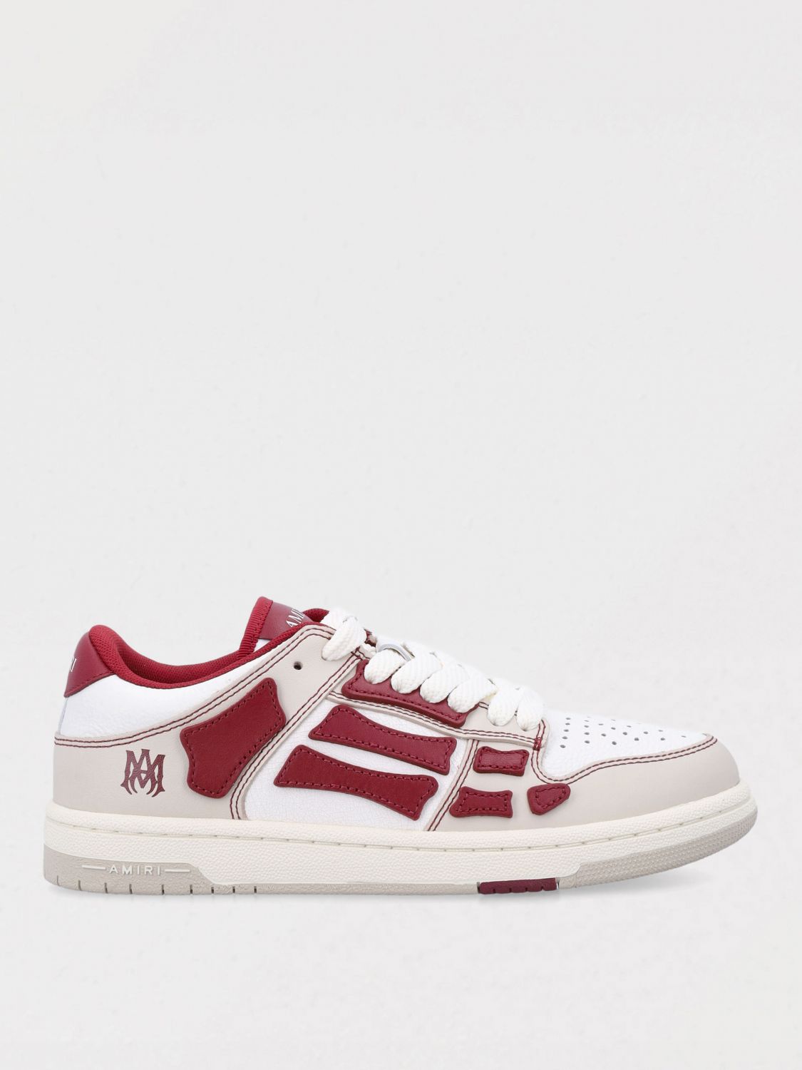 Amiri Varsity Skel Top Low Sneakers Deep Red