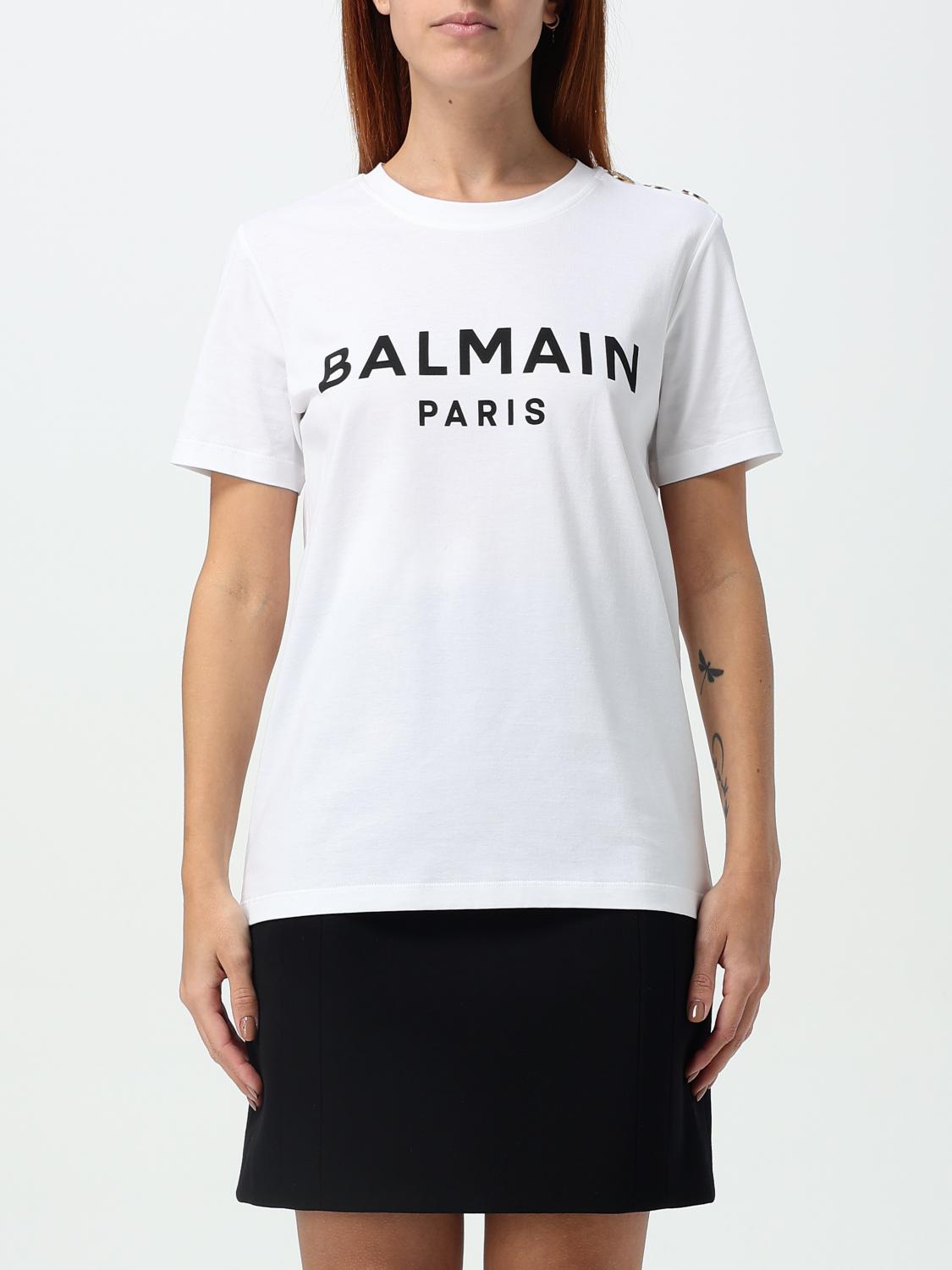 Shop Balmain T-shirt Woman Color White In Weiss