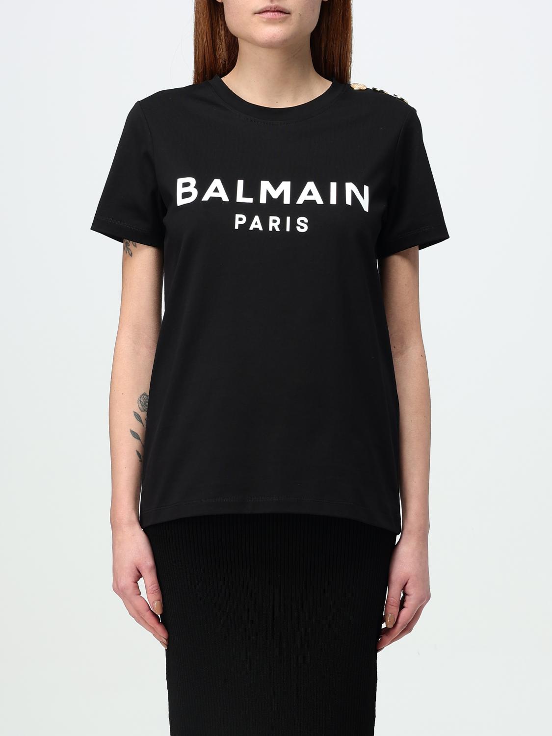 Shop Balmain T-shirt Woman Color Black In Schwarz