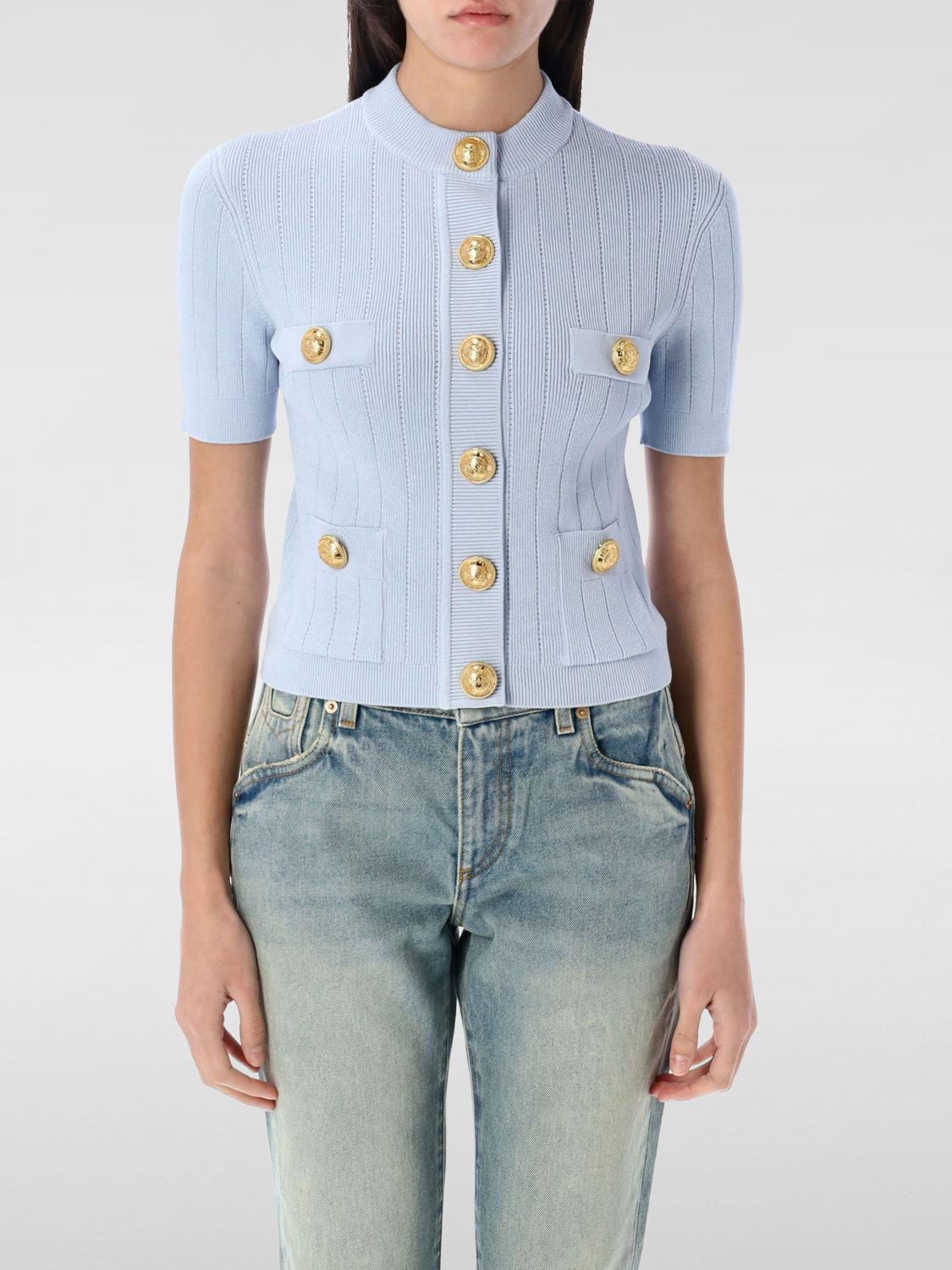 Balmain Cardigan Woman Color Sky In Sky