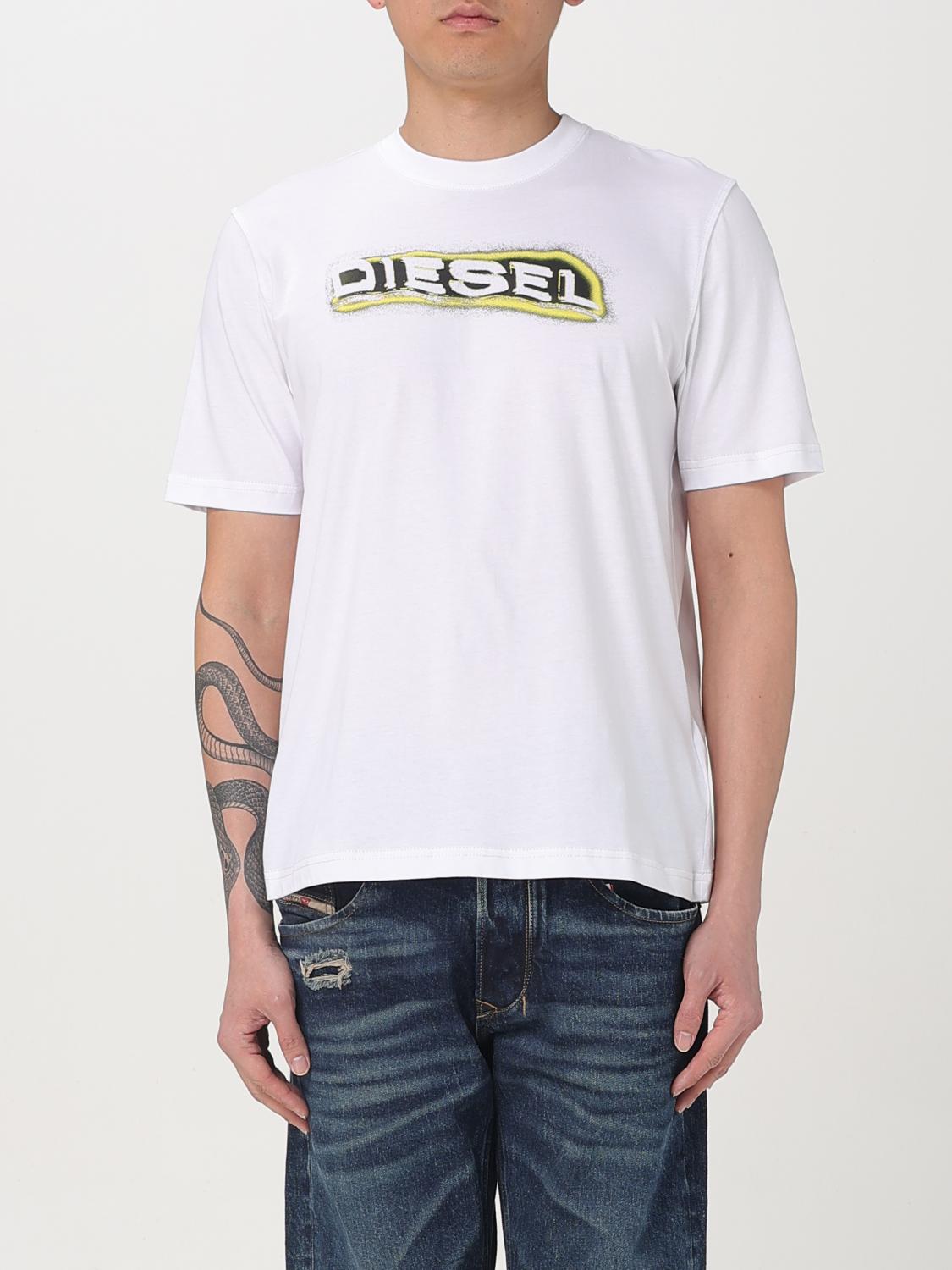 Diesel White Cotton T-adjust-r4t T-shirt In White