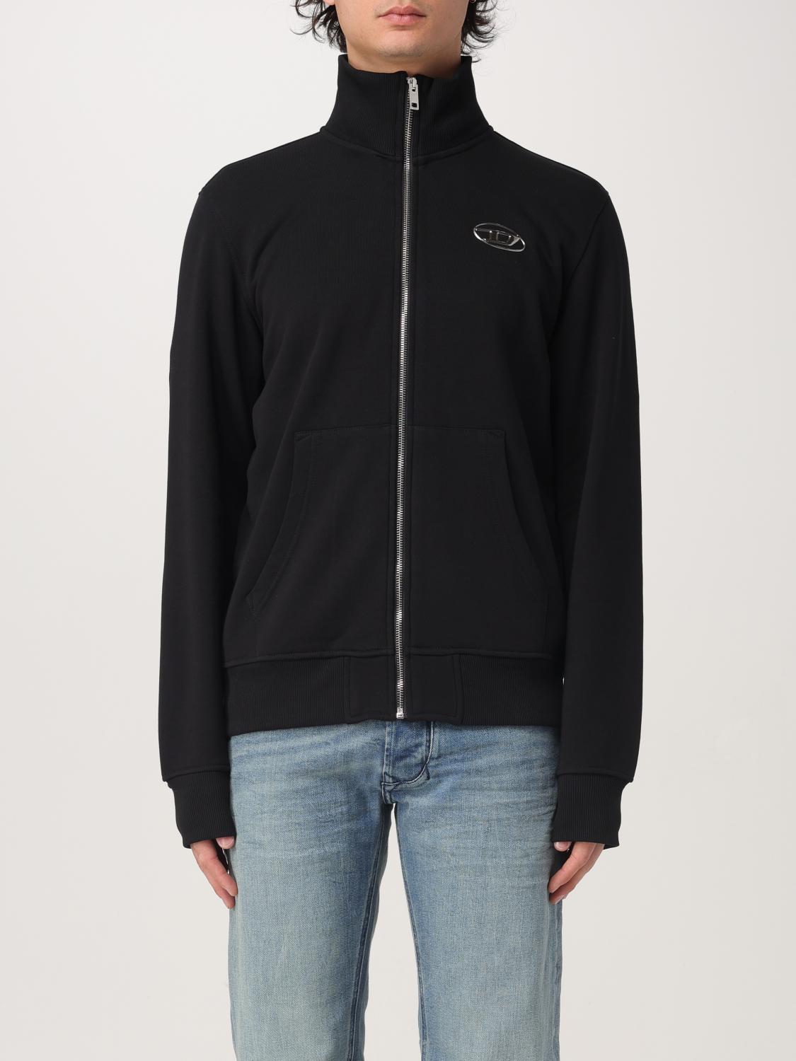 Diesel S-ginni Black Sweatshirt With High Neck And Logo Embroidery On The Front In Cotton Man In Black