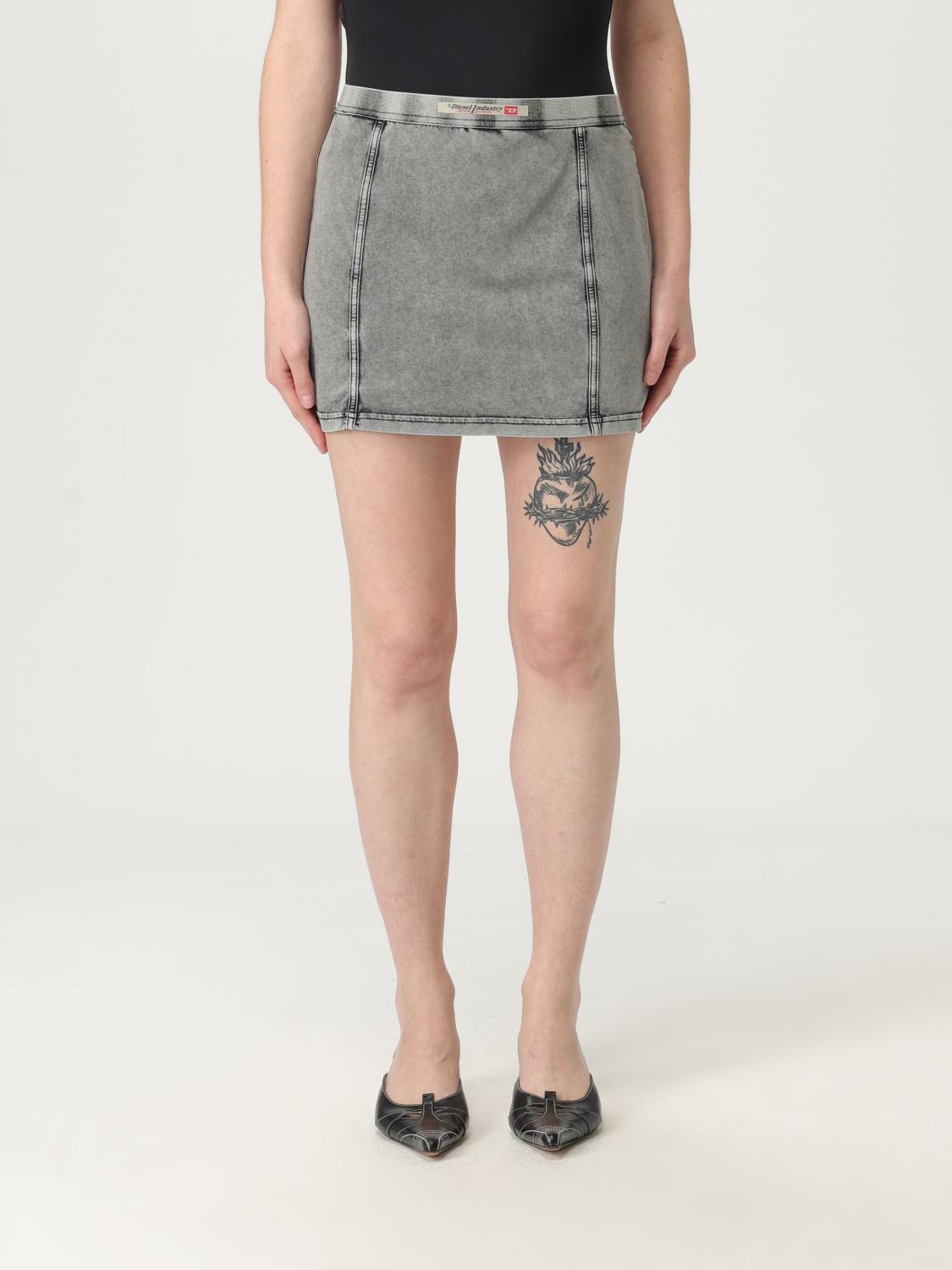 Diesel Denim-effect Mini Skirt In Stretch Jersey