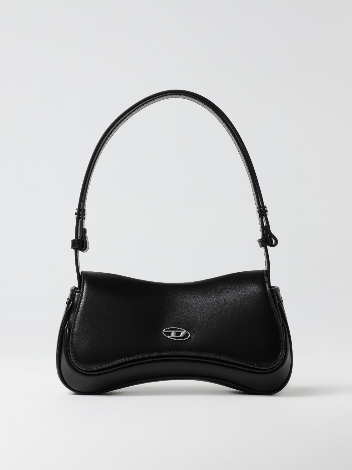 Diesel Black Leather Play Clutch In Black