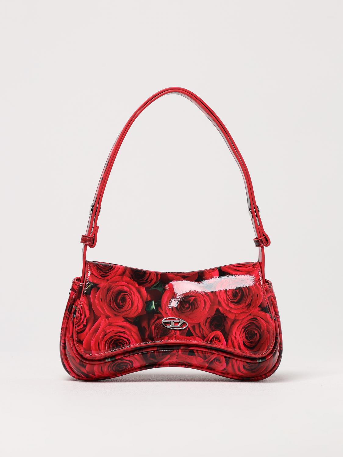 Diesel Red Shiny Recycled Pu Clutch With Controller-inspired Design In Red