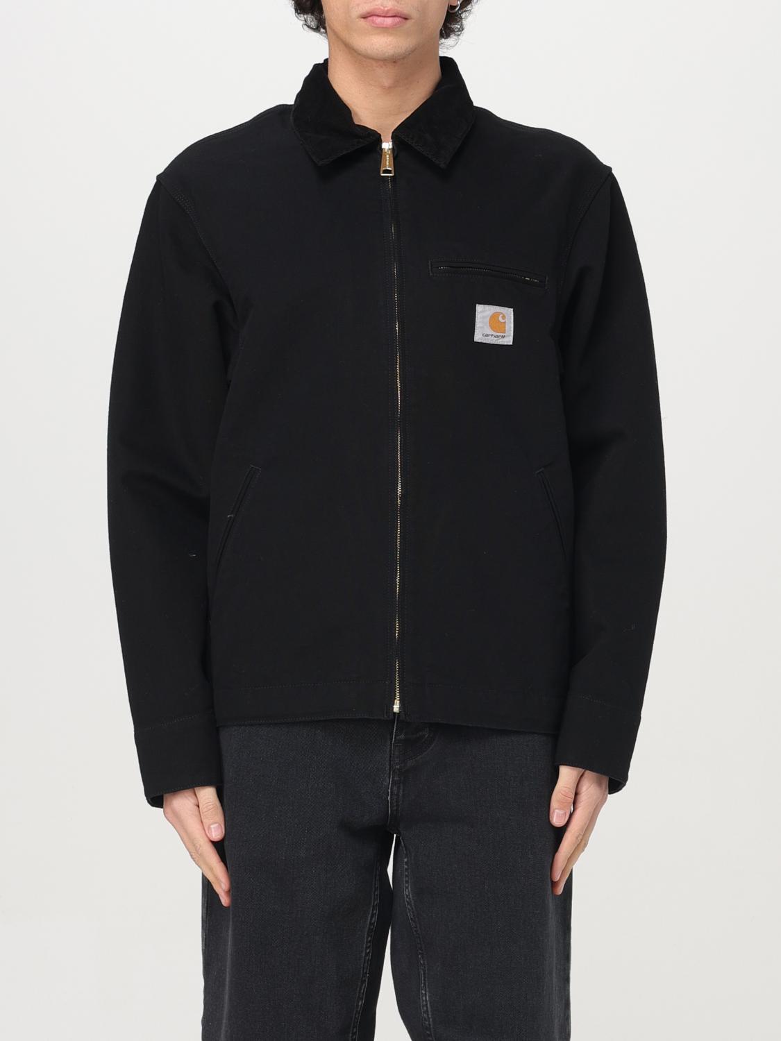 Carhartt Structured Collared Front Pocket Long Sleeve Jacket In Schwarz