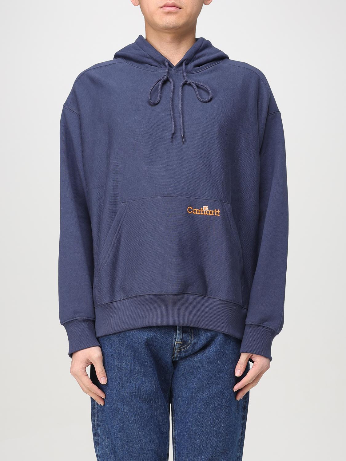 Carhartt Label Script Hooded Sweatshirt In Blue